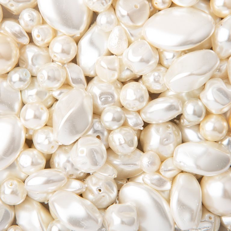 Mix perle din ceară albe