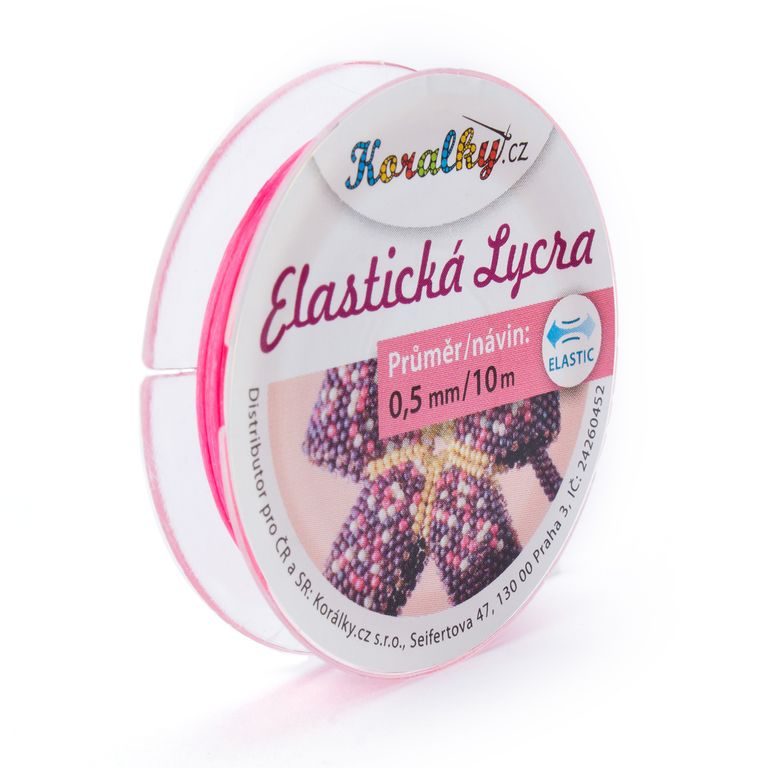 Elastická lycra 0,5mm/10m růžová