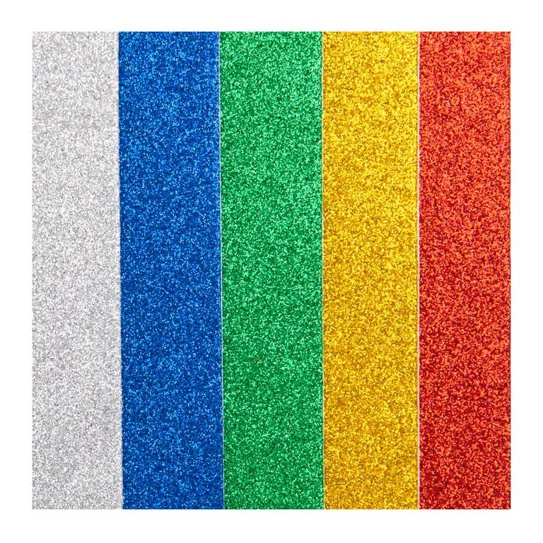 Moosgummi pěnovka samolepící 5 listů gliter BASIC detail