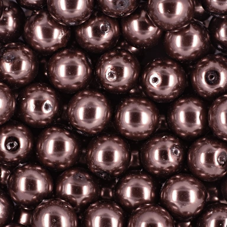 Glass pearls 12mm bronze