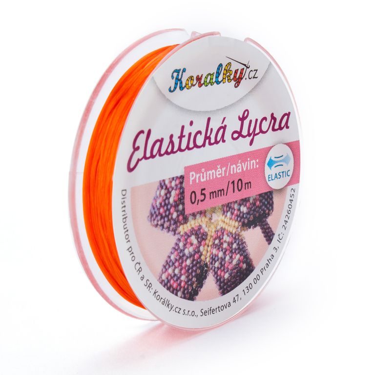 Elastická lycra 0,5mm/10m oranžová