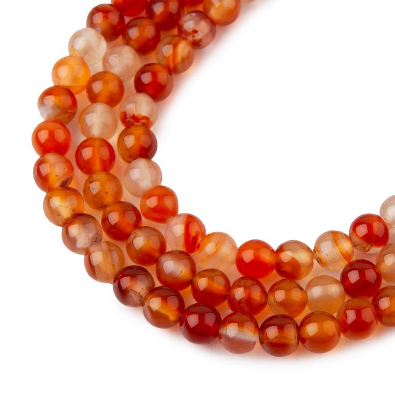 Carnelian Lighter beads 6mm