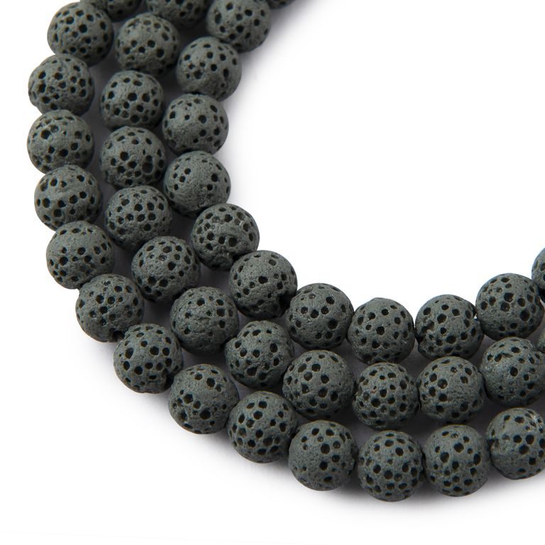 High Quality Gray Lava beads 8mm