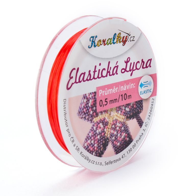 Elastická lycra 0,5mm/10m červená