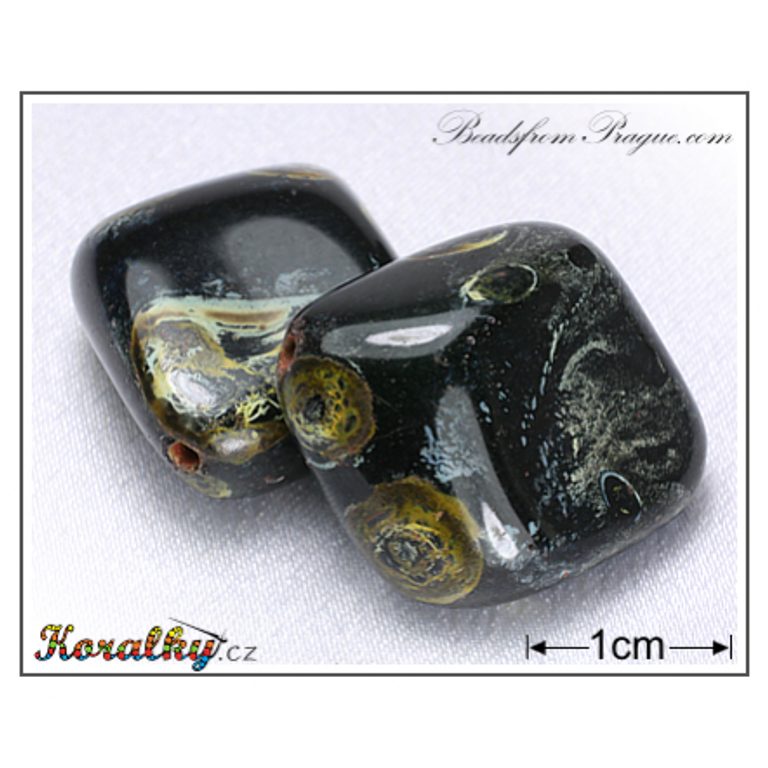 Czech glass Travertin pressed beads No.55