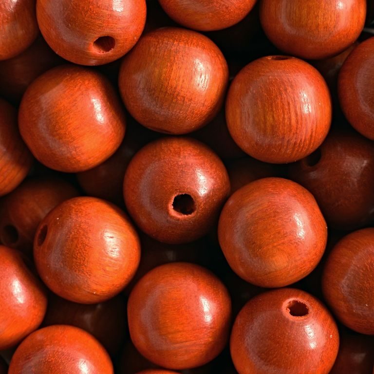 Dřevěné korálky kulička 12mm oranžová