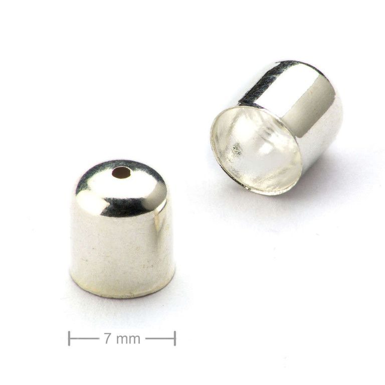 Plain bead cap 7mm silver