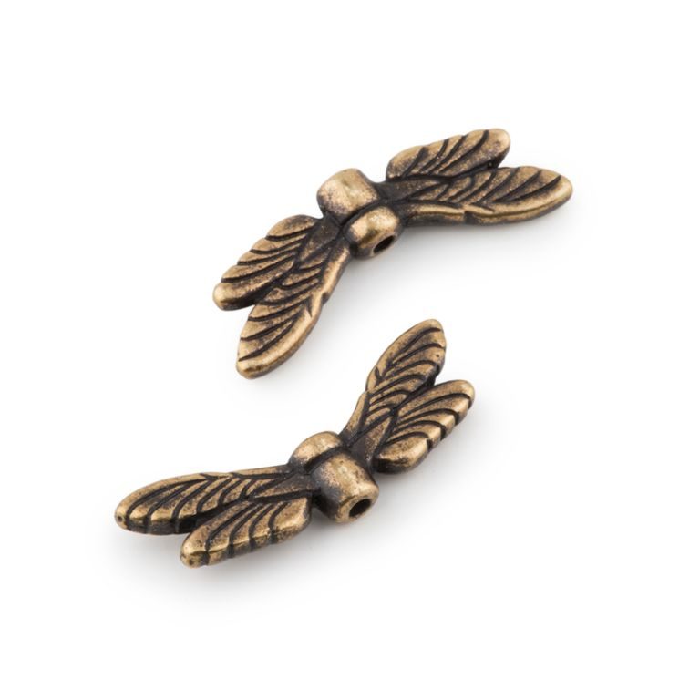 TierraCast bead Dragonfly Wings antique brass