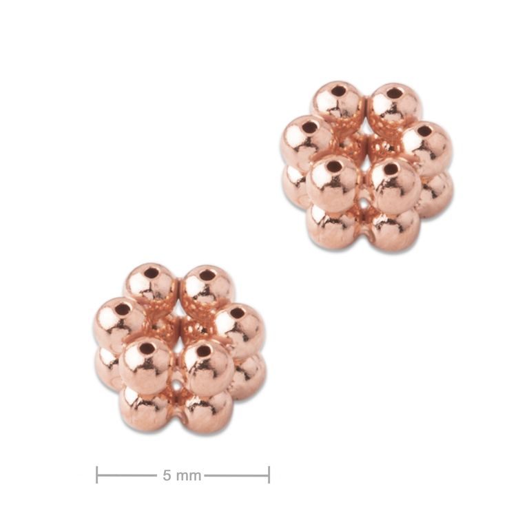 Distanțier rotund din argint 5x3,5mm placat cu aur roz de 18K nr.717