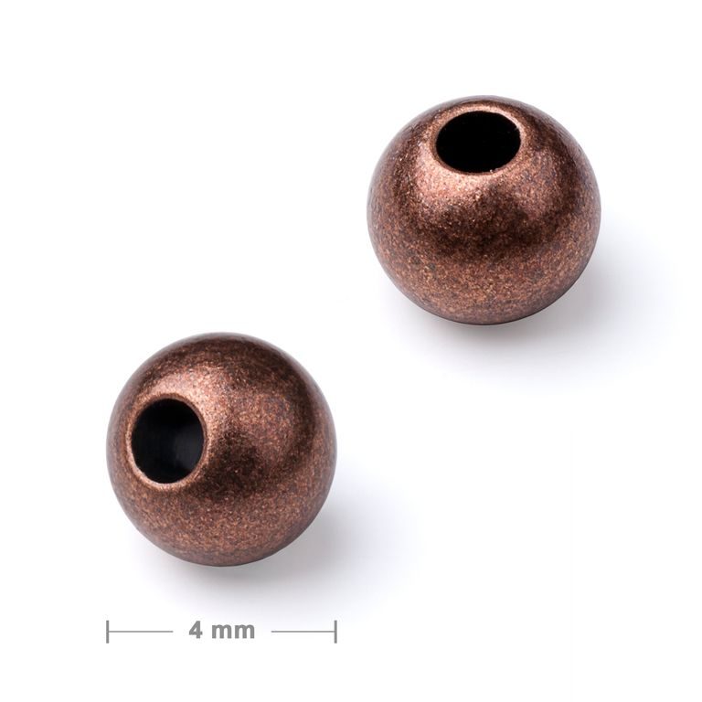 Metal spacer bead 4 mm antique copper