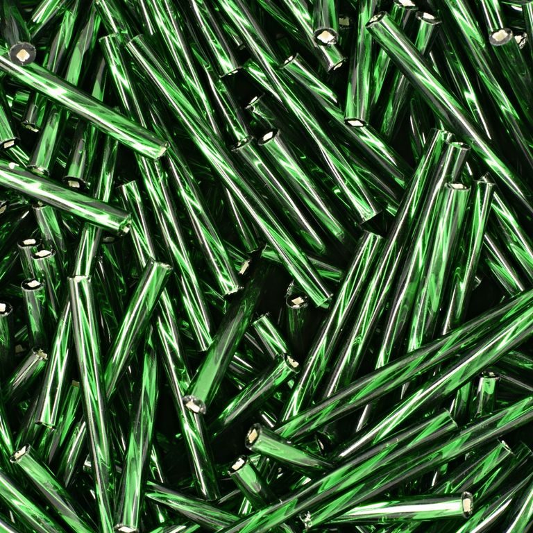 Skleněné trubičky kroucené 30mm zelené