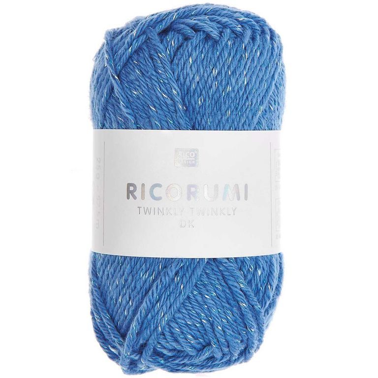 Háčkovacia priadza Ricorumi Twinkly Twinkly odtieň 013 modrá