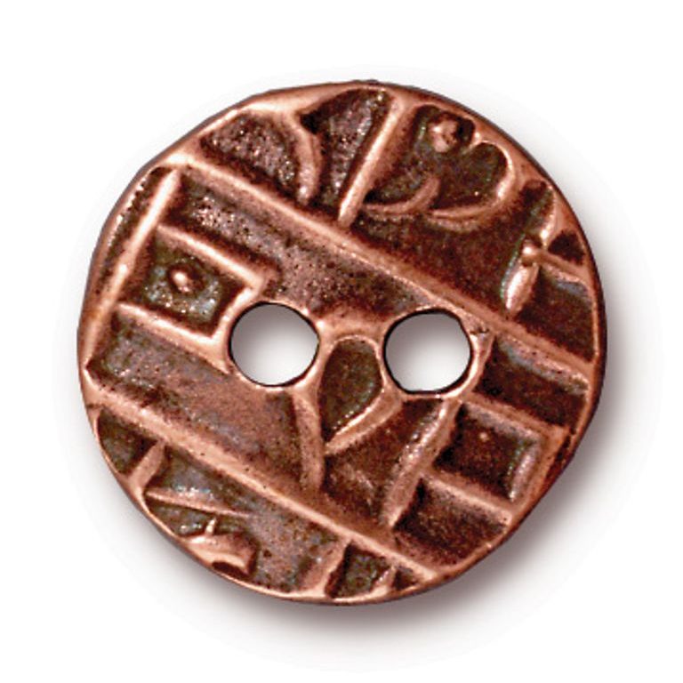 TierraCast knoflík Round Coin staroměděný