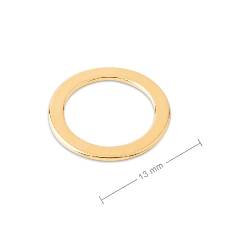 Stříbrný spojovací díl kroužek 13mm pozlacený 24K zlatem č.766