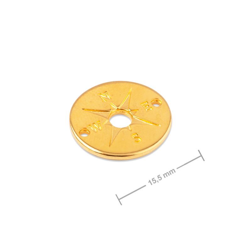 Manumi connector compass 15.5mm gold-plated