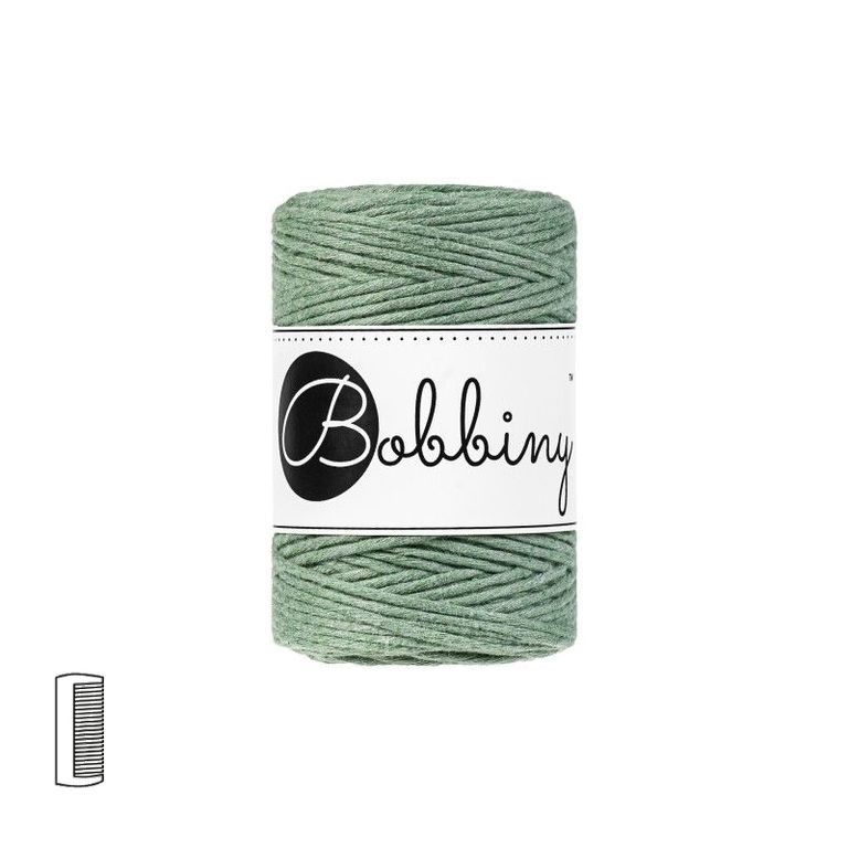 Bobbiny Fir textil Macramé Baby 1,5mm Eucalyptus green