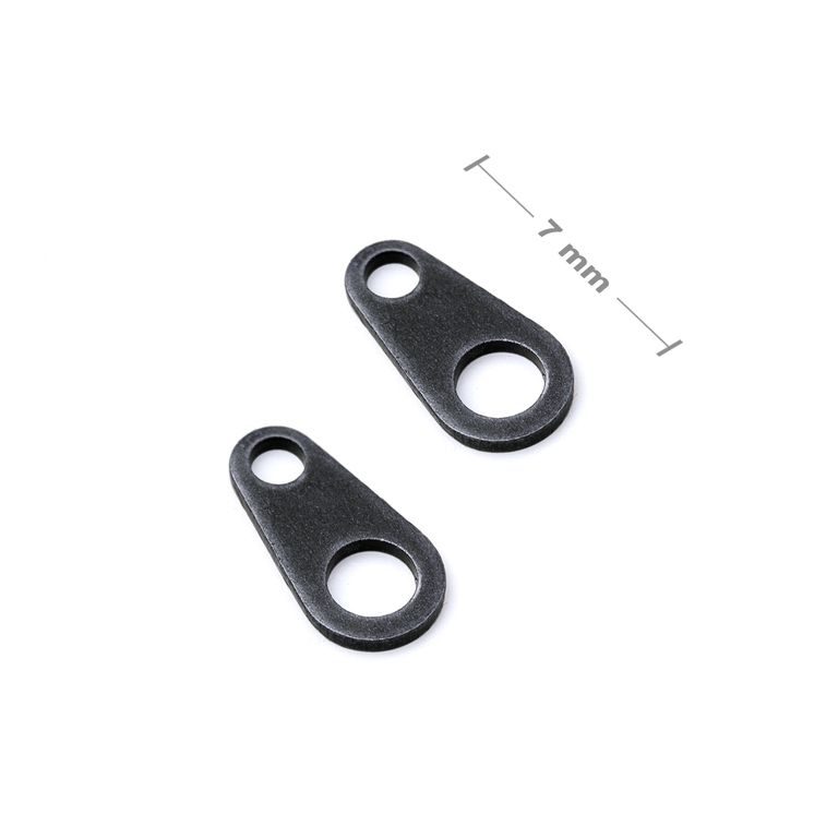Flat clasp connector 7mm anthracite