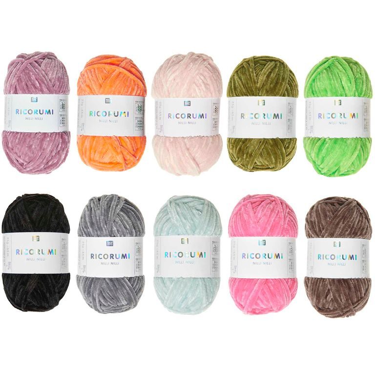 Set of chenille crocheting yarns Ricorumi Nilli Nilli Fashion 10 pcs