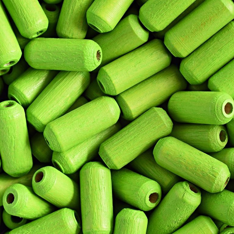 Czech wooden beads stick 15x6mm light green No.164