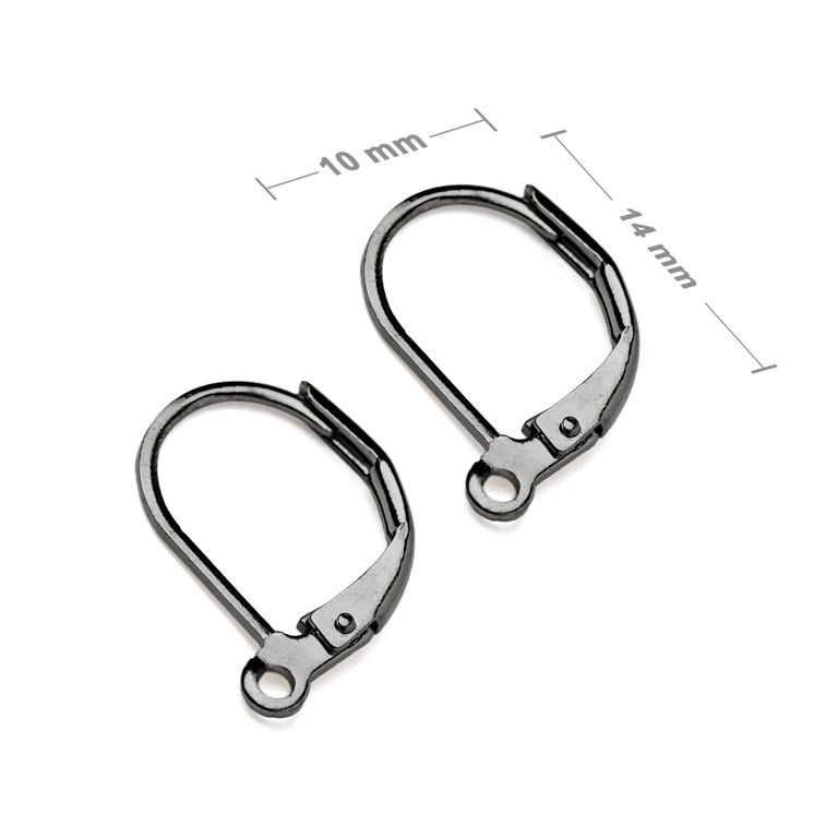 Leverback earring hooks 14x10mm anthracite