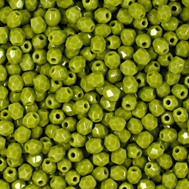 Glass fire polished beads 3mm Opaque Olivine