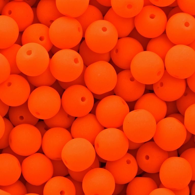 Mačkané korálky Estrela NEON 6mm oranžové