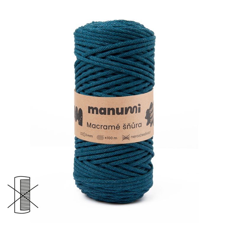 Manumi Macramé šnúra 3mm petrolejová