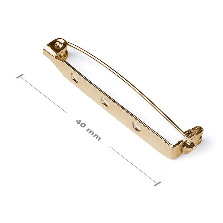 Jewellery brooch pin bar 40mm gold