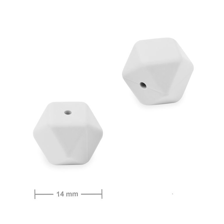 Mărgele din silicon hexagon 14mm Cloud Grey