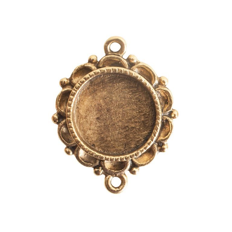 Nunn Design connector with a setting flower 25x20mm gold-plated