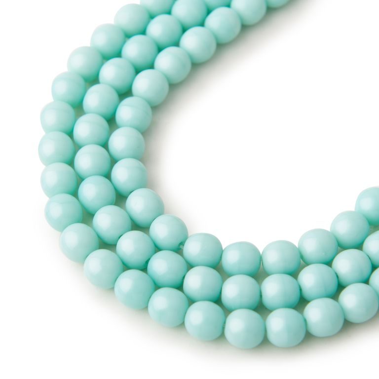 Manumi české sklenené stláčané guľôčky Turquoise Green 6mm č.23