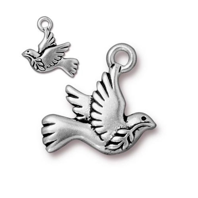 TierraCast pendant Peace Dove antique silver