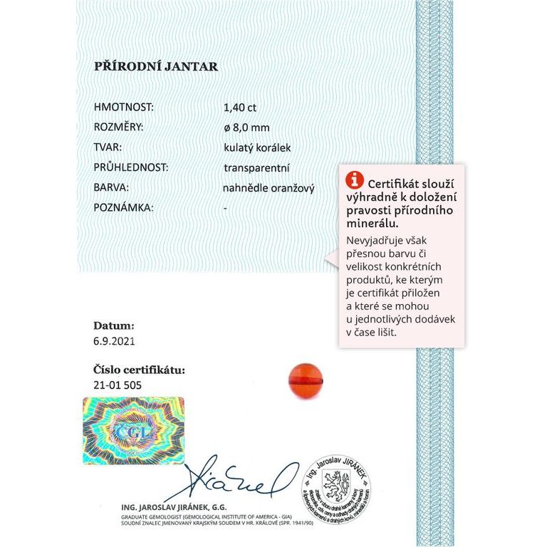 Amber bead round 6mm cognac