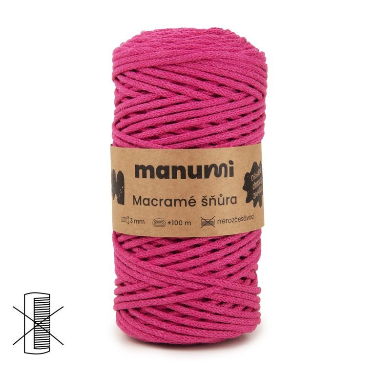 Manumi Șnur Macramé 3mm roz închis