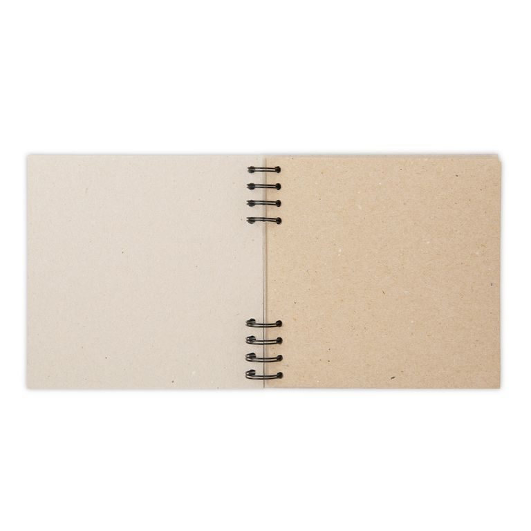 Scrapbook ring bound pad 35 sheets 17x17cm in natural colour 160-200g/m²