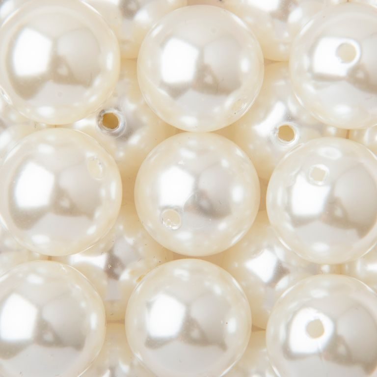 Plastové korálky imitace perel 20mm
