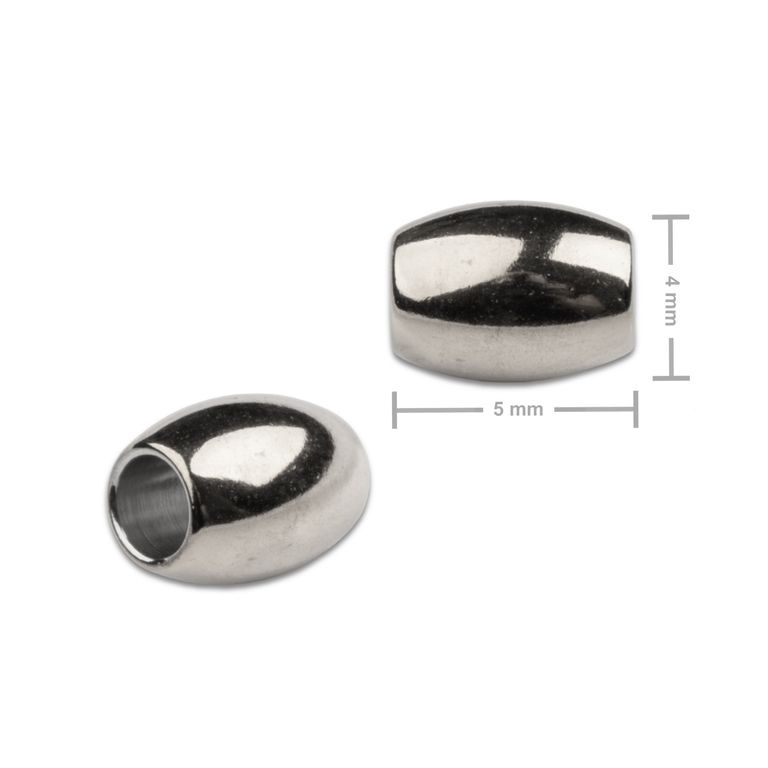 Korálek z chirurgické oceli ve tvaru rýže 4 x 5 mm