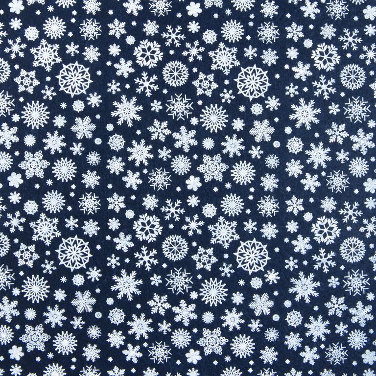 Felt Christmas design with snowflakes 1mm dark blue