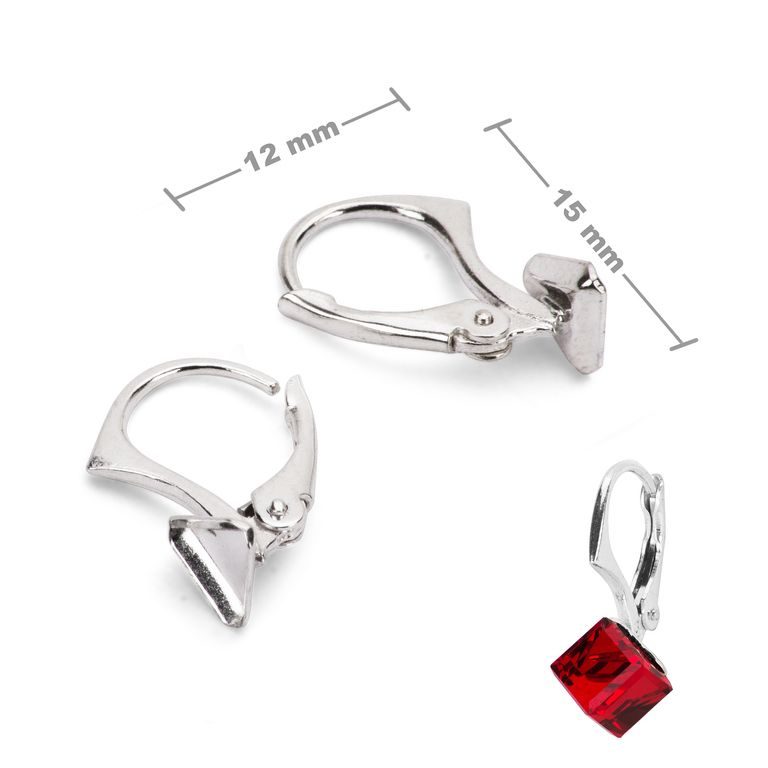 Sterling silver 925 leverback earring hook for SWAROVSKI 4841 6mm No.60