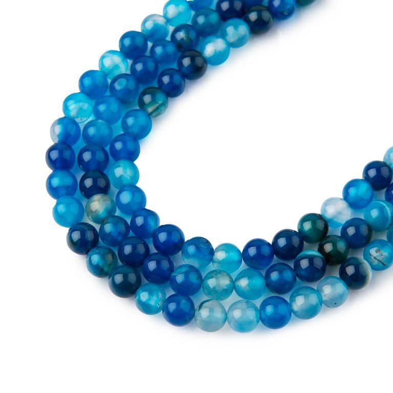Sky Blue Banded Agate beads 4mm