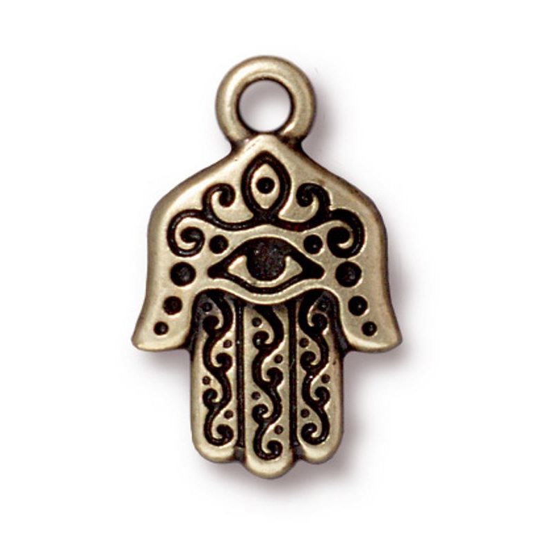 TierraCast pendant Hamsa Hand staromosaz