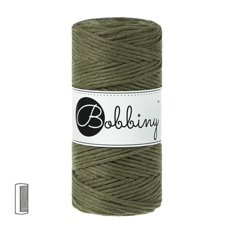 Bobbiny Fir textil Macramé Regular 3mm Avocado