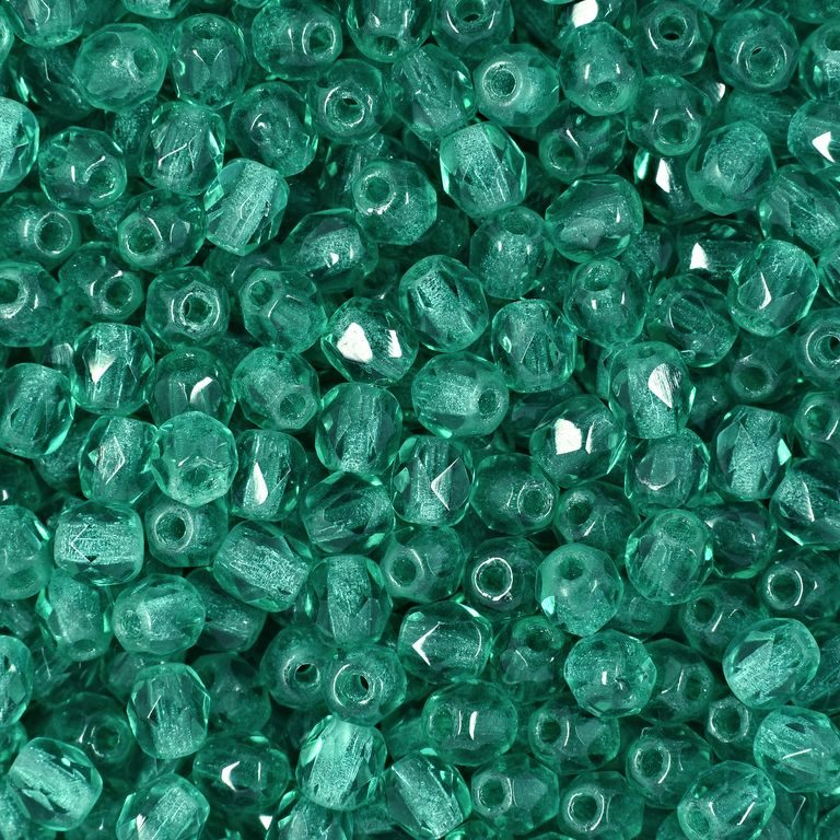 Brúsené koráliky 4mm Emerald