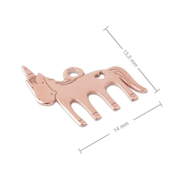 Silver pendant unicorn rose gold-plated No.862