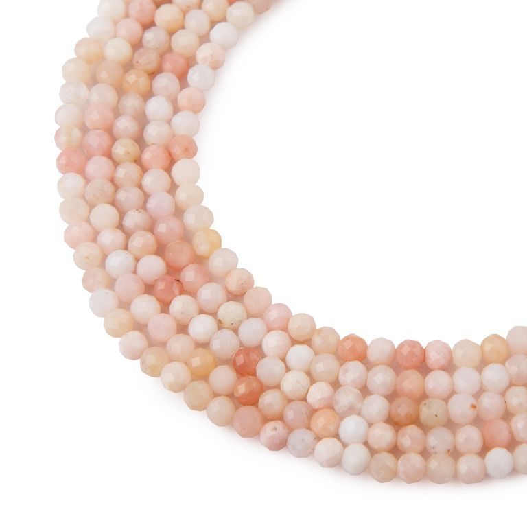 Pink Opal AAA faceted beads 4mm