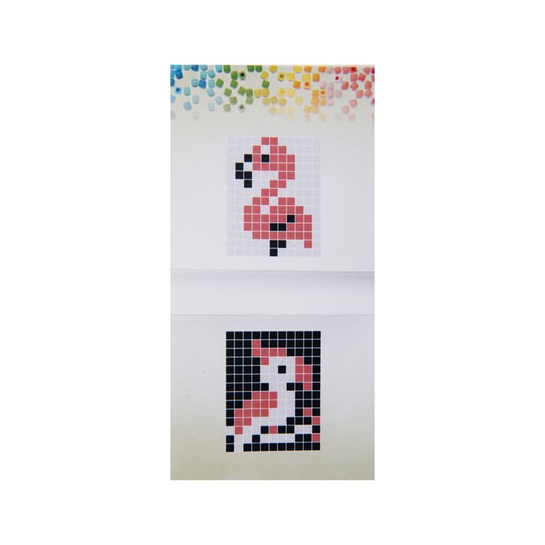 Pixel keychain flamingo