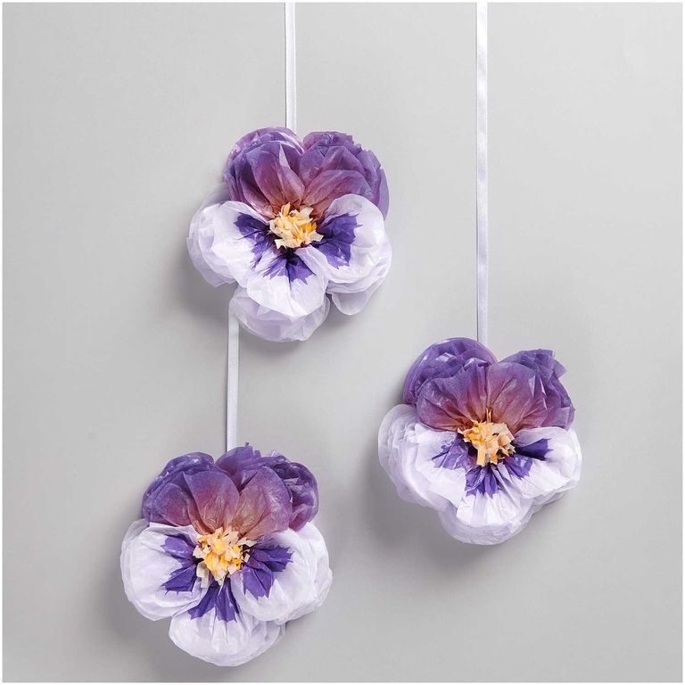 Tissue paper flowers kit - violas diameter 25 cm