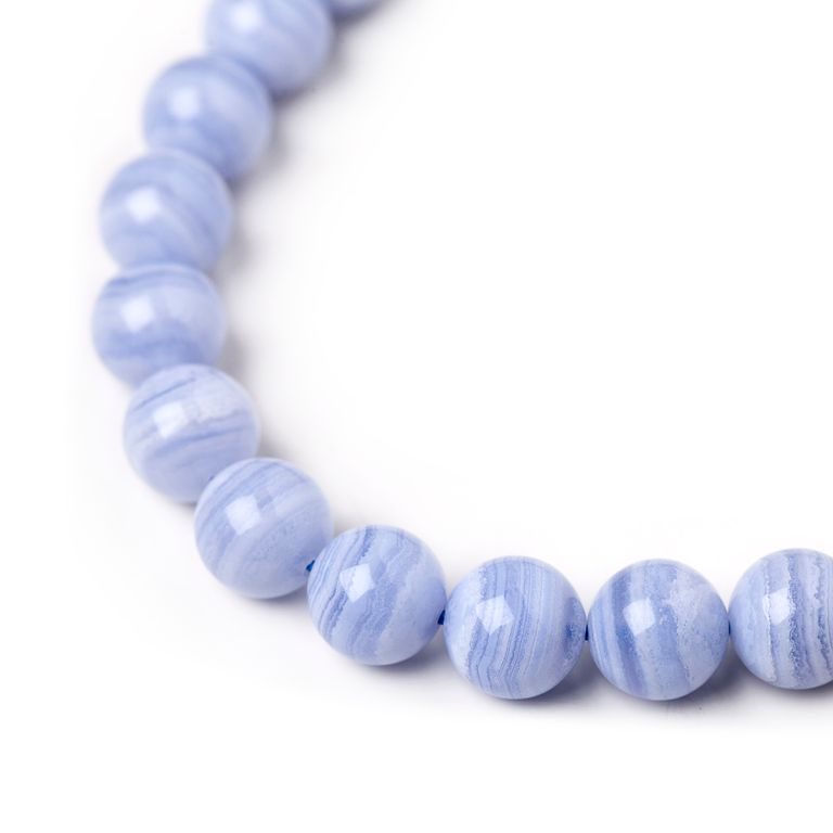 Blue lace agate chalcedony 10 mm