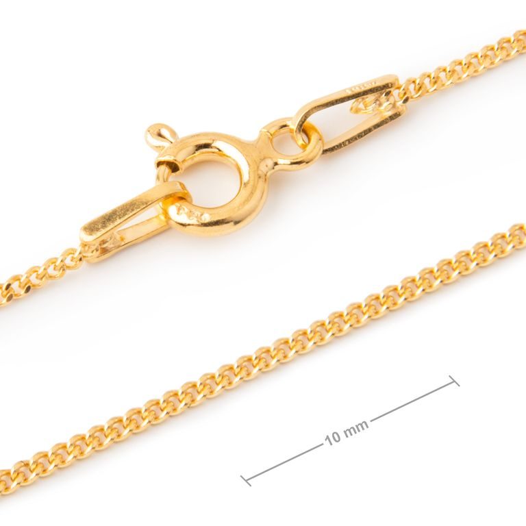 Sterling silver 925 bracelet with clasp gold-plated 18cm No.927