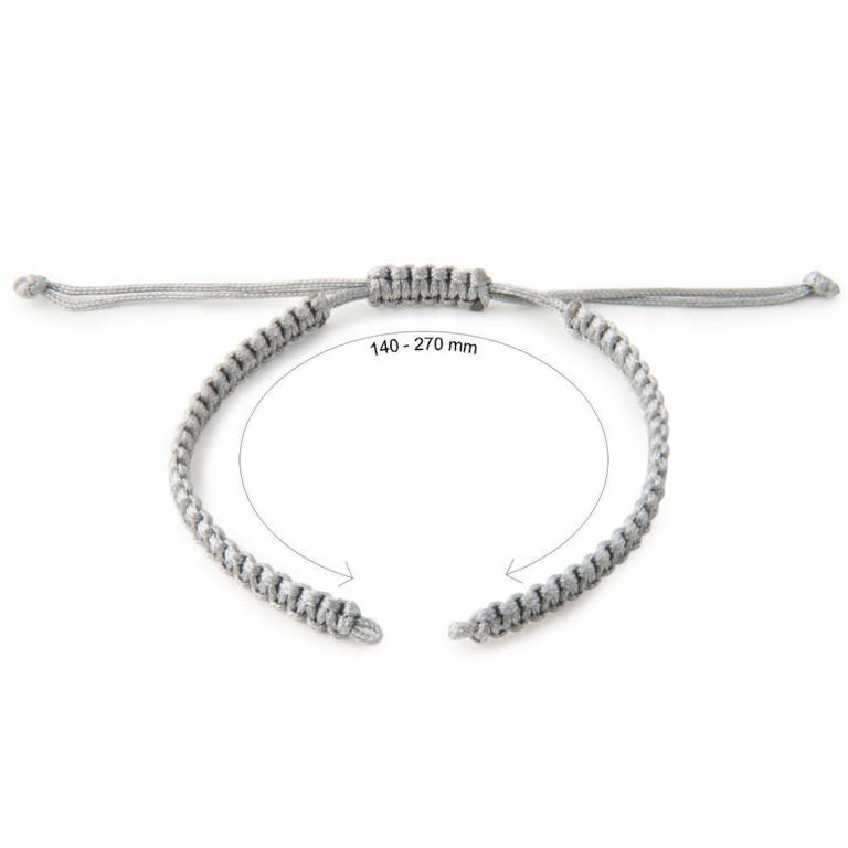 Bază din nailon pentru brățări Shamballa 145mm argintie